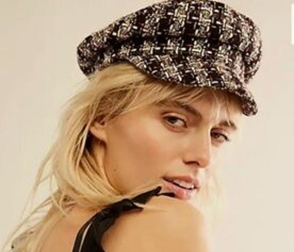 NWOT Free People Sequin Tweed Plaid Fishermans Hat Vaughn & Co M